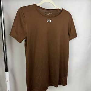 Under Armour HeatGear Brown‎ Athletic Shirt Loose Fit Gym Tee Size M